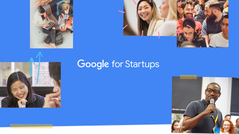 A collage of people collaborating at Google for Startups